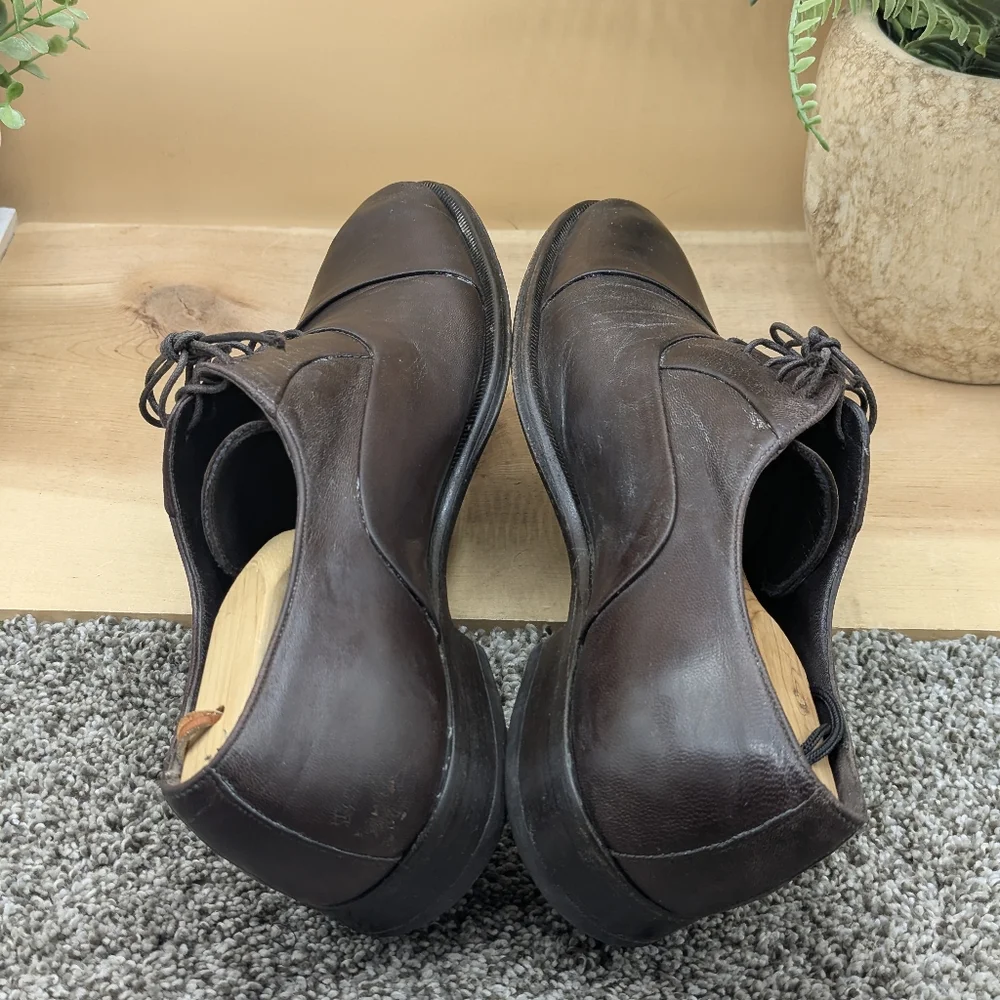 Bruno Magli Locascio Cap Toe Mens Size 10.5M Dress Shoes Brown Leather Italy